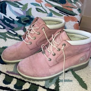 Timberland pink boots. Womens size 11.